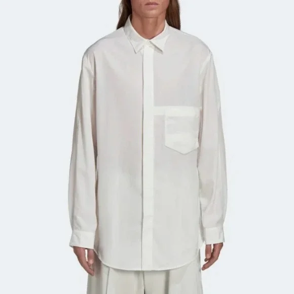 adidas x Y-3 Silky Taffeta Button Down Shirt - Picture 1 of 14